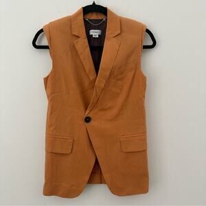 MAX & Co. Orange Tailored Sleeveless Vest Small